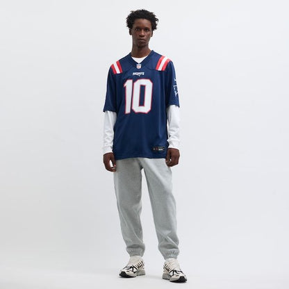 Drake Maye Game Jersey Navy